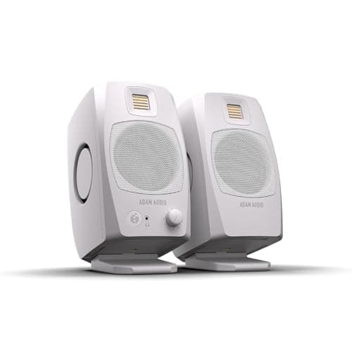 Adam Audio D3V - Sistema di monitor attivo per desktop con porta USB-C (coppia), bianco