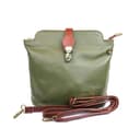 Vera Pelle Leather Crossbody Bag - Handmade Italian Leather Bag - Elegant Women's Handbag (Olive) - 1