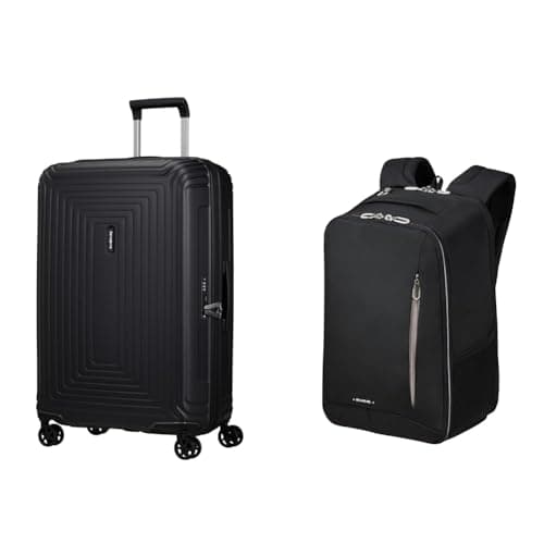 Samsonite Neopulse & Guardit Classy - Spinner M, 70 cm, 69 L & Bagaglio a mano Ryanair, 25 x 20 x 40 cm, 20 L - Set business Classy - Nero