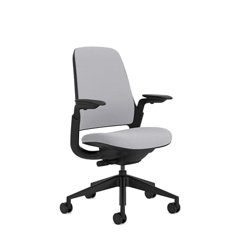 Steelcase Series 1 Upholstered Ergonomic Office Chair With LiveBack Lumbar Support And 4D Armests Grey; Made in Europe