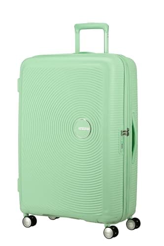 American Tourister Soundbox - Valigia Rigida Grande, 77 cm - Trolley con 4 ruote, Serratura TSA, Espandibile e Leggera, 97/110L, Verde (Pastel Green)