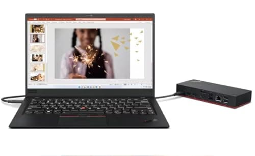 Lenovo Notebook ThinkPad X1 Carbon Gen 12 con processore Ultra 7 155U, display non-touch da 14", RAM da 32 GB, SSD da 1 TB, fotocamera FHD+ e pacchetto Windows 11 Pro con dock universale ThinkPad