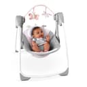 Ingenuity, Altalena e Dondolo Pieghevole e Compatta, Flora l'Unicorno - 6 Velocità di Oscillazione, Temporizzatore, 12 Melodie Rilassanti, Arco di Gioco Rimovibile, Rosa, per Neonato Fino a 9kg - 9