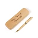 RXFSP Penna a sfera con custodia in legno, Personalizzabile, Incisione a Mano, Regalo per Laurea, Compleanno, Anniversario. Prodotto Artigianale - 3