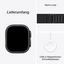 Apple Watch Ultra 3 GPS + Cellular 49 mm Premium Smartwatch für Lauftraining und Kombinationssport mit robustem Titangehäuse in Schwarz und Alpine Loop in Schwarz (Medium) - 6
