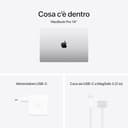 Apple 2024 MacBook Pro Portatile con chip M4 Max, CPU 14 core e GPU 32 core: display Liquid Retina XDR 14,2", 36GB di memoria unificata, 1TB di archiviazione SSD; color Argento - 6