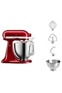 KitchenAid Artisan - Robot da cucina inclinabile - Impastatrice con 2 ciotole e 3 accessori in acciaio inox - 4,8 l - rosso mela - 3