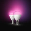 Philips Hue Starterpaket - E14 - mit 2 Kugel LED Lampen - Weißes und Farbiges Licht - inkl. 1 Hue Bridge - Hue White and Color Ambiance - 2
