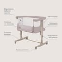 lionelo Aurora 3in1 Culla Co-sleeping e Lettino da viaggio per neonato bambini fino 9kg Regolabile in altezza e Inclinazione Parete aperta rete traspirata Materasso innovativo Zanzariera - 9