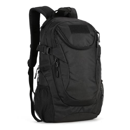 HUNTVP 25L Rucksack Herren Sportrucksack Motorrad Wasserdicht Schulrucksack Mini Tagesrucksack Militär Daypack Backpack Wanderrucksack für Arbeit Outdoor Sport Fitness Wandern - Schwarz