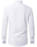 J.VER White Shirts Men Dress Long Sleeve Slim Fit Stretch Non Iron Business Casual Wedding Fashion Formal Shirt M - 4