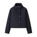 Generisch Wollmantel Damen Winter Mit Knöpfen Wintermantel Damen Kurz Warm Übergangsjacke Elegant Stehkragen Winterjacke Dicke Wolljacke Frauen Kurzmantel Wolle Trenchcoat Einfarbig Damenmantel - 1