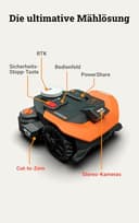 WORX Landroid Vision Cloud WR312E 2WD Mähroboter ohne Begrenzungskabel für 1200 m² (KI-Hinderniserkennung, VSLAM+ RTK Cloud Navigationg, Auto-Mapping, App-Steuerung, Cut-to-Zero) - 9