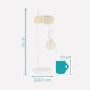 EGLO Table Lamp Townshend, 1 Bulb Vintage Table Light in Industrial Design, Retro Lamp, Bedside Lamp Made of Steel and Wood, Colour: White, Brown, Socket: E27, incl. Switch - 5