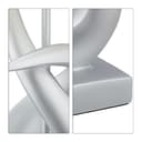 Relaxdays Lámpara Mesita Moderna, Diseño Abstracto, Luz Sobremesa, Pantalla Tela, E27, 50 x 25 cm, Plateado y Blanco - 7