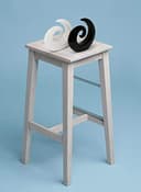 Elegante par de esculturas de cerámica - decoración moderna en blanco y negro - decoración cada 16cm de alto - 4