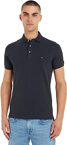 Tommy Hilfiger Men’s Short Sleeve 1985 Slim Fit Polo Shirt, Blue (Desert Sky), M