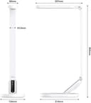 JKSWT Lámpara de escritorio LED, Lámparas de mesa para el cuidado de ojos protege los ojos Lámpara de oficina regulable con 5 modos de color Puerto de carga USB Control táctil y función de memoria - 5