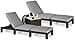 Allibert Allibert Daytona - Juego de 2 tumbonas de jardín (polirratán, efecto ratán), color grafito - 1