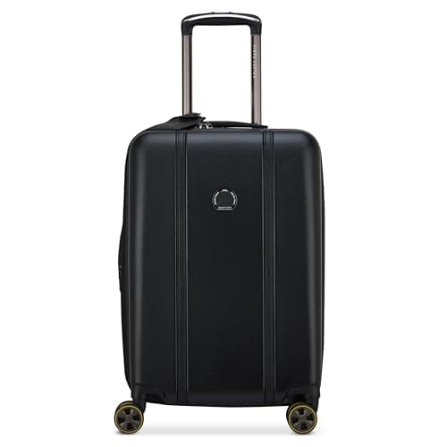 DELSEY Paris Cadence Hardside Expandable Luggage with Spinner Wheels, Deep Black, Carry On 20 Inch, Cadence Hardside Expandable Luggage with Spinner Wheels