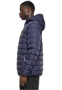 Giacca Invernale da Uomo con Cappuccio, Calda e Trapuntata, Piumino Adatto anche alle Mezze Stagioni Colore: Blu/Bianco/Blu, Taglia: 3XL - 4