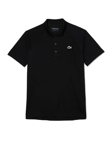 Lacoste Herren Polo-Shirt Kurzarm DH3201, Männer Polo-Hemd,3 Knopf,Regular Fit,Schwarz,5 (L)