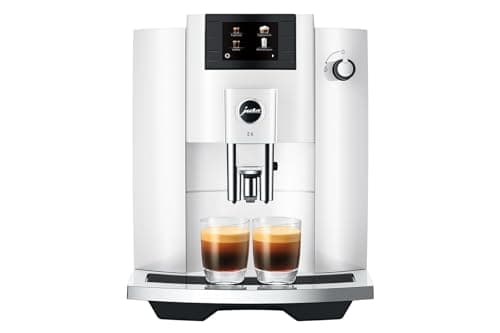 JURA E 6 Fully Automatic Coffee Machine Piano White (EC)