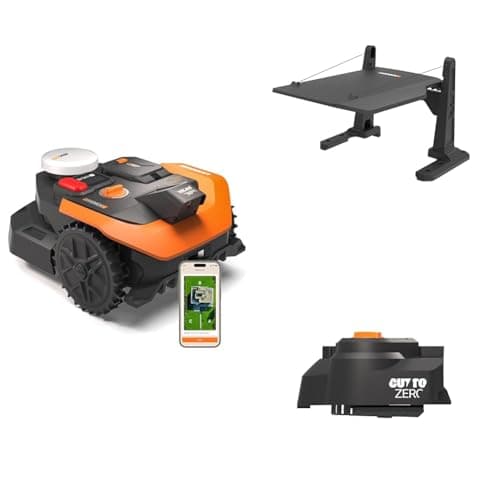 Worx Landroid Vision Cloud WR303E 2WD Robot Cortacésped con Garaje y Cut-to-Zero, Sin Cable Perimetral, hasta 300 m², (Evitación de Obstáculos con IA, Navegación VSLAM + RTK Cloud, Mapeo Automático)