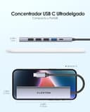 LENTION 6 en 1 Hub USB C HDMI 4K@30Hz, PD 100W, USB-A 3.0 & 2.0, Adaptador USB C para MacBook Pro 2025-2016, Nuevo Mac Air, Surface, iPhone 17 Plus Pro MAX y Más (CH17, Gris) - 7