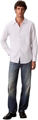 Calvin Klein Uomo Camicia Solid Oxford Classic Shirt Camicia Casual, Bianco (Brilliant White), XL - 6