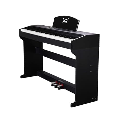 Glarry Digital Piano 88 Weighted Keys, 88 Key Keyboard Fully Weighted for Beginner, Full Size Electric Keyboard Piano with USB/MIDI, Record, LCD, 3 Pedals, Dual Stereo Speakers, Upright Stand (Black)