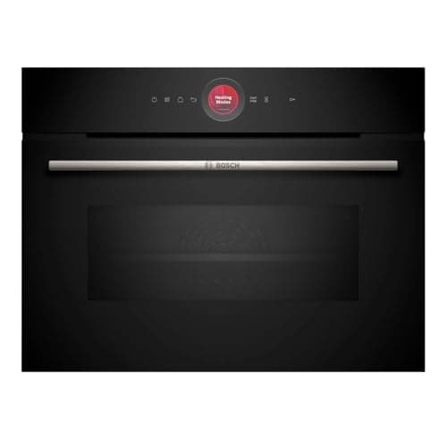 Bosch CBG7341B1 - Forno compatto da incasso, serie 8, 60 x 45 cm, prodotto in Germania, nero, antimacchia e autopulente, Air Fry, programmi automatici, touch screen colorato con anello di comando