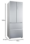 Haier FD 70 Series 5 Freestanding American Fridge Freezer, 4 Doors, Total No Frost, E Class, Air Surround, MyZone Plus, Touch Display, 446L Total Capacity, Gentle Silver, 70x68x190 cm - HFR5719ENMG - 8