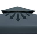 CASARIA® Pavillon Lorca 3x3m Metall Wasserabweisend UV-Schutz 50+ mit Seitenteile Stabil Gartenpavillon Modern Anthrazit - 2