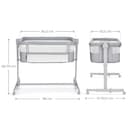 kk Kinderkraft NESTEE UP2 Culla da affiancare, Lettino Co-Sleeping, 5 livelli di regolazione dell’altezza, 4 ruote per poterlo, Facile da Montare, Accessori materasso, Morbido materiale, Grigio - 10