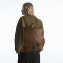 Kiepoar Damen Rucksack Leder Modische Mittelgroß mit Diebstahlschutz, Umhängetasche aus Echtem Leder Handtasche 3-in-1 Lederrucksack für Uni Arbeit Schule Reise - 3