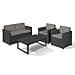 Allibert Victoria Monaco Lounge Set with Lyon Table Anthracite - Premium - Rattan Look, Weatherproof - 1