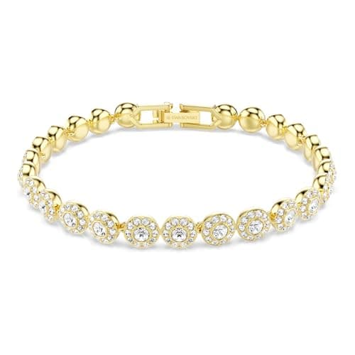 Swarovski Braccialetto Una Angelic, Taglio Round, Bianco, Placcato color oro