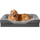 EHEYCIGA Orthopädisches Hundebett Grosse Hunde, 106.5x76x18.5cm, Memory Foam Waschbar und Wasserdicht Hundekorb mit 4 Rändern, Hundesofa Hundecouch rutschfest, Grau - 1