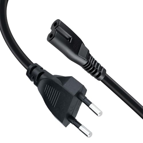 Wigearss Cable de Alimentación de con Euro IEC C7 Cable de Alimentación Adecuado para PS3/ PS4/ PS5/ Xbox Series X/S, Xbox One X/S, 1,5 M, Negro