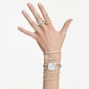 Swarovski Imber Armband, Weißes, Vergoldetes Damenarmband mit Strahlenden Rundkristallen und Schimmernden Metalltropfen - 8