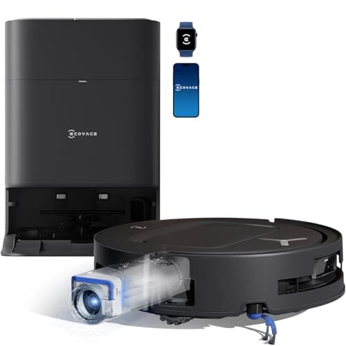 ECOVACS DEEBOT T80 OMNI Robot Aspirapolvere Lavapavimenti, 18.000 Pa, Spazzola OZMO ROLLER, ZeroTangle 3.0, Lavaggio Mocio con Acqua Calda a 40-75 °C, Asciugatura ad Aria Calda, Nero