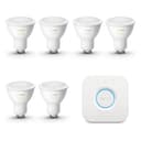 Philips Hue Kit di avviamento - GU10 - con 6 Faretti LED - Luce da bianca calda a bianca fredda - Include Hue Bridge - Hue White Ambiance - 1