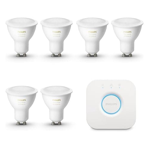 Philips Hue Kit di avviamento - GU10 - con 6 Faretti LED - Luce da bianca calda a bianca fredda - Include Hue Bridge - Hue White Ambiance