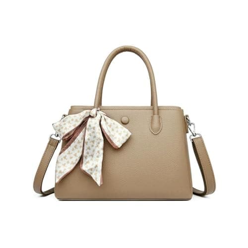Fryloo Borse Borsa Tote Casual A 3 Strati da Donna - di Design Lusso in Morbida Pelle Pu per Uso Quotidiano, Lavoro E Viaggio-Cachi