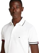Tommy Hilfiger Polo de Manga Corta Hombre Flag Cuff Slim Fit, Blanco (White), M - 4