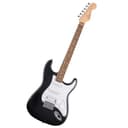 Squier by Fender Debut Collection HT HSS Stratocaster E-Gitarre, Laurel Griffbrett, Weißes Schlagbrett, Black - 1