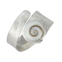 Silverly Anillos Ajustables Concha Ojo Shiva Mujer | Anillos Plata de Ley 925 | Anillo Plata Maciza Acabado Satinado Piedra Preciosa | Diseño Ajustable Piedra Nacimiento Espiral Envolvente - 2