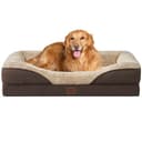 EHEYCIGA Cama Ortopedica y Viscoelastica para Perro Extra Grande 106x76x18.5 cm, Memory Foam Sofa para Perros Lavable, Cama Gato Suave, Marrón - 1