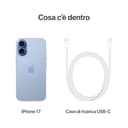 Apple iPhone 17 256 GB: display 6,3" con ProMotion, chip A19, fotocamera frontale Center Stage per selfie di gruppo più facili, più resistenza ai graffi, un giorno intero di batteria; Azzurro nebbia - 6